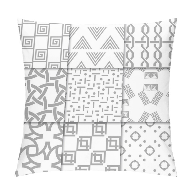 Personality  Light Gray Geometric Ornaments. Collection Of Neutral Seamless Patterns For Web, Textile And Wallpapers Pillow Covers