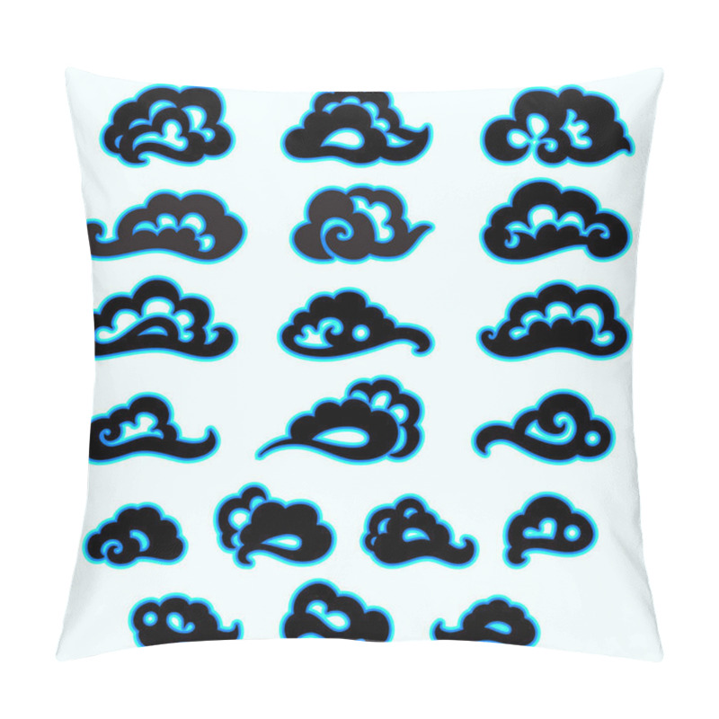 Personality  Vector Hand Drawn Illustration Of Clouds In Tibetan Chinese Asian Thangka Style Pillow Covers