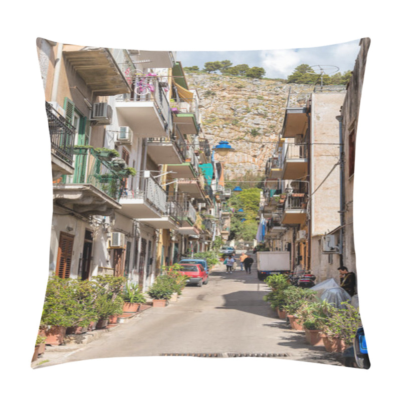 Personality  Streets In The Center Of Mondello, Is A Small Seaside Resort Near Center Of City Palermo. Pillow Covers