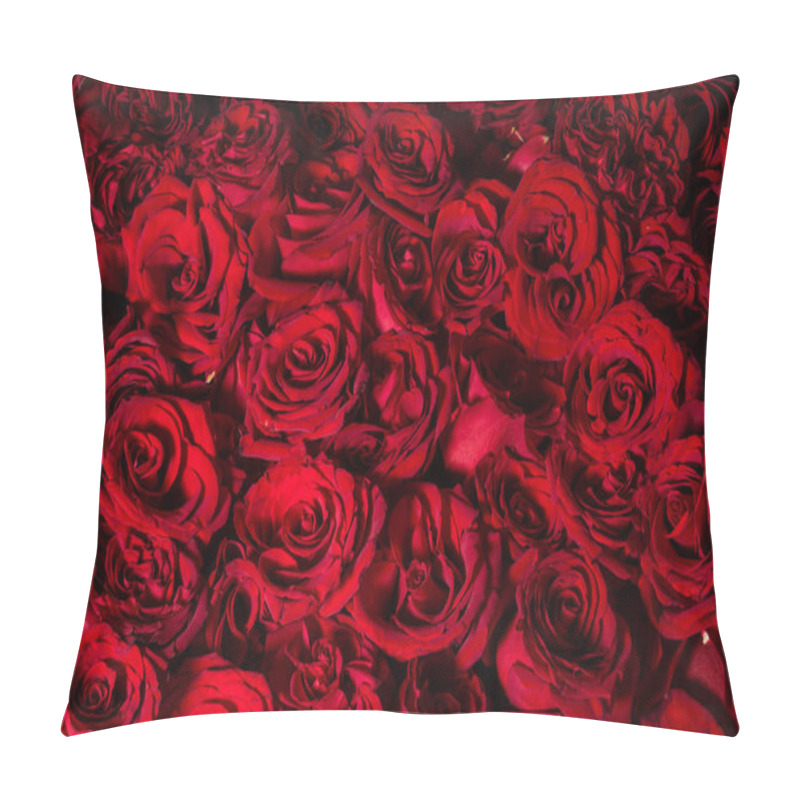 Personality  Red Roses Close-up, Texture Of Flowers. Pillow Covers