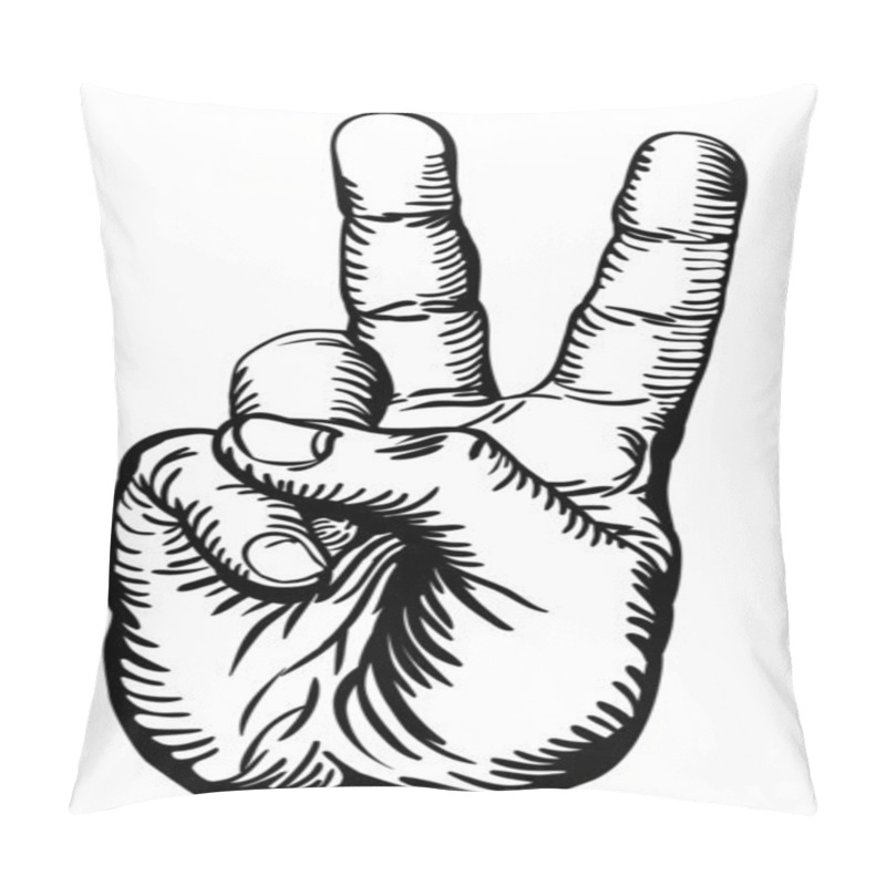 Personality  Victory Salute Or Peace Sign Pillow Covers