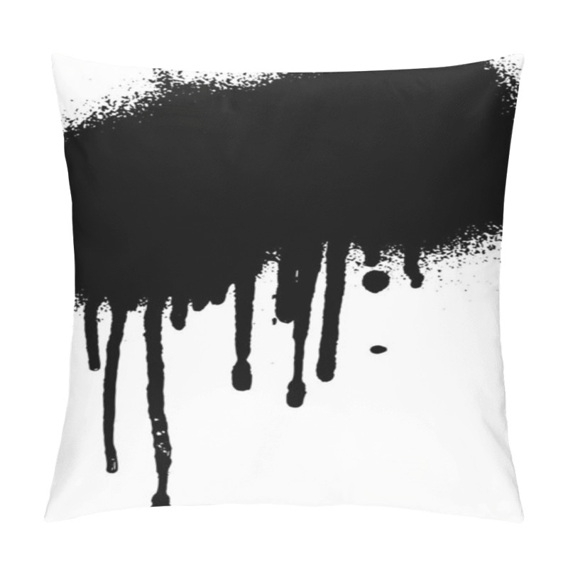 Personality  Vector Black And White Ink Splash, Blot And Brush Stroke Grunge Textured Element For Design Background. Pillow Covers