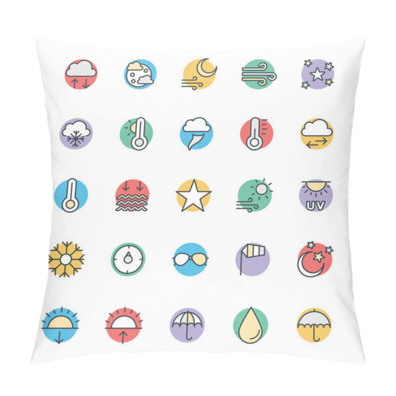 Personality  Weather Cool Vector Icons 2 Pillow Covers