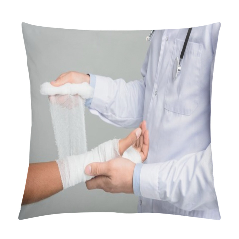 Personality  Doctor Puting Bandage On Hand Pillow Covers