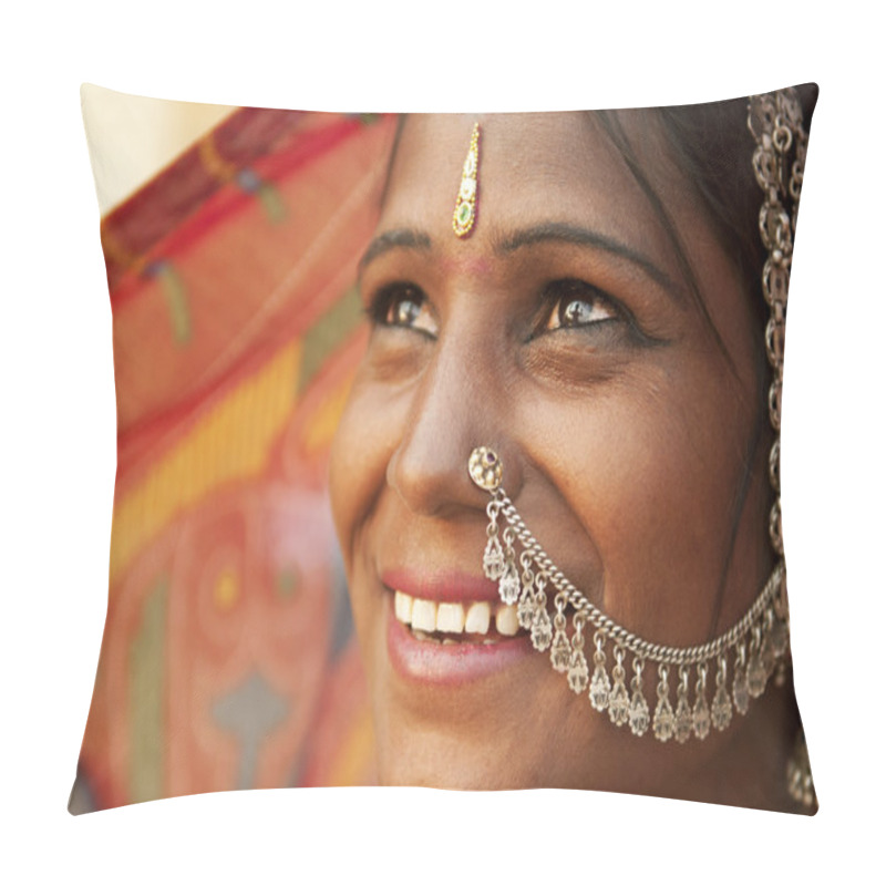 Personality  Happy Indian Woman Pillow Covers