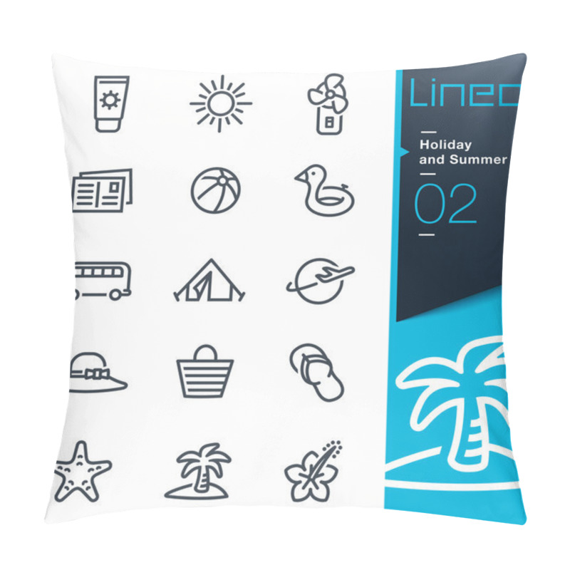 Personality  Lineo - Holiday And Summer Outline Icons Pillow Covers