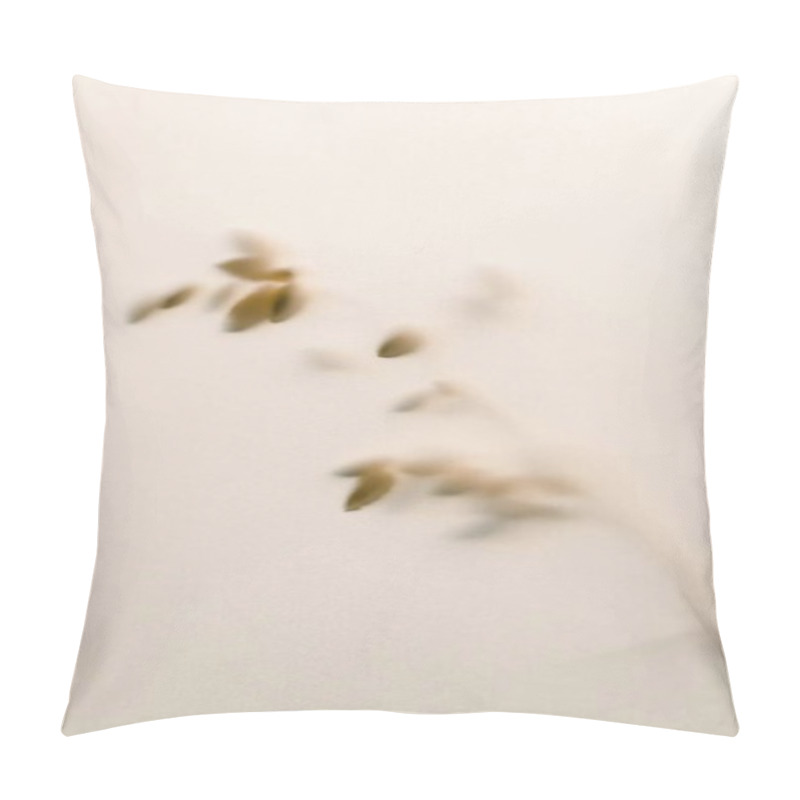 Personality  Delicate Beige Plant Silhouette Against A Soft, Neutral Background. Pillow Covers