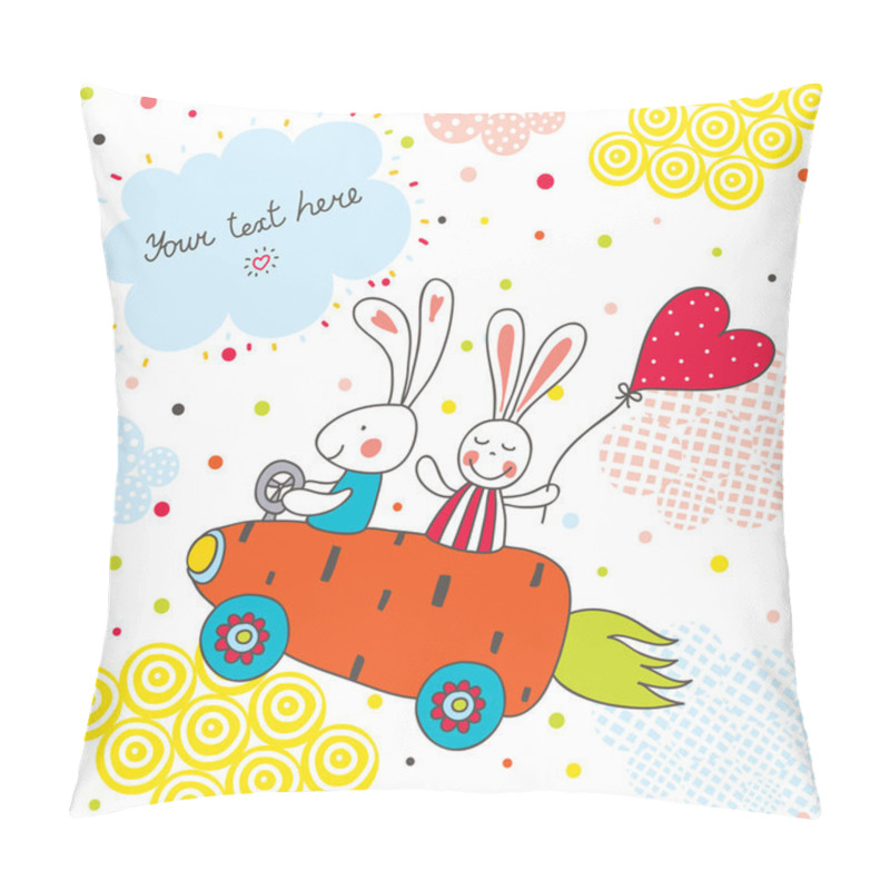 Personality  Funny Bunnies Traveling Pillow Covers