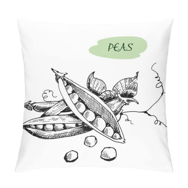 Personality  Peas. Hand Drawn Illustration Pillow Covers