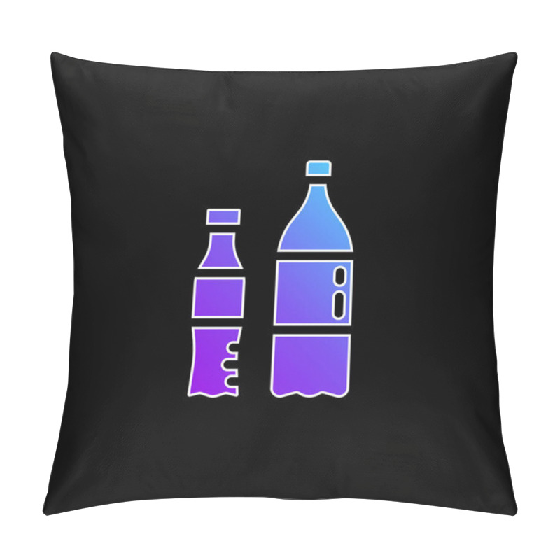 Personality  Bottles Blue Gradient Vector Icon Pillow Covers