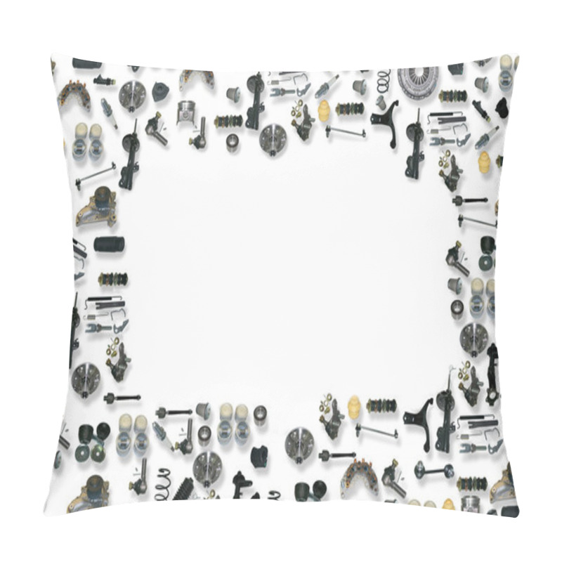 Personality  Spare Parts Car On The White Background Pillow Covers