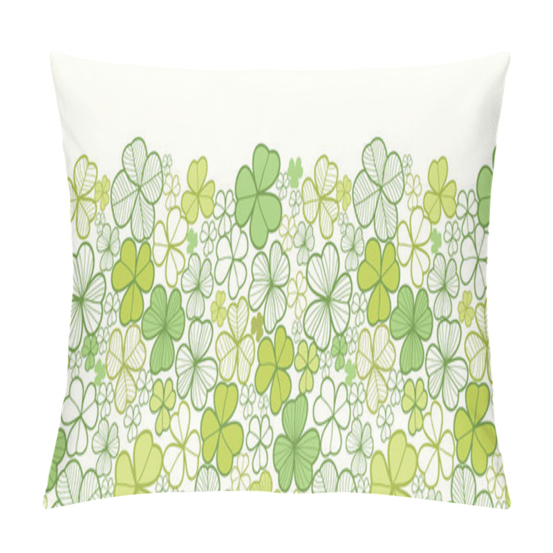 Personality  Clover Line Art Horizontal Seamless Pattern Background Border Pillow Covers