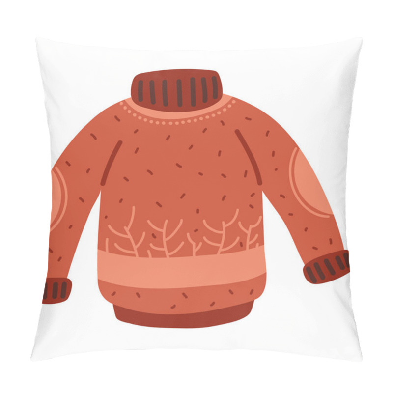 Personality  Warm Sweater Icon Vector Isolated Pillow Covers