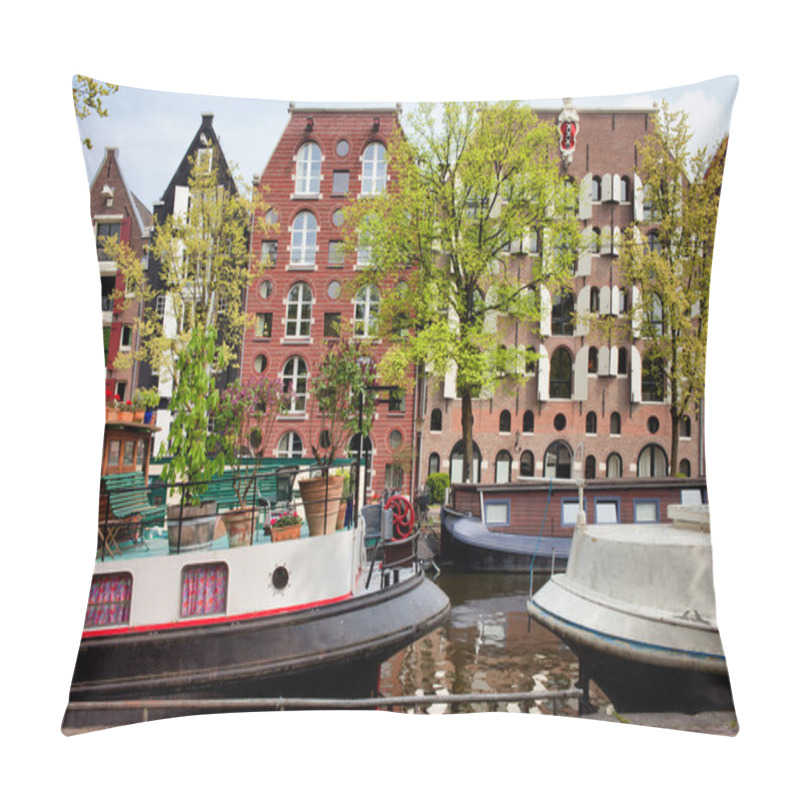 Personality  Houseboats And Houses On Brouwersgracht Canal In Amsterdam Pillow Covers