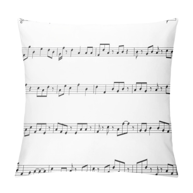 Personality  Sheet With Music Notes As Background, Top View Pillow Covers