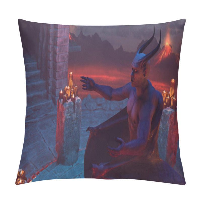 Personality  Fallen Angel Satan In Hell - 3d Rendering Pillow Covers