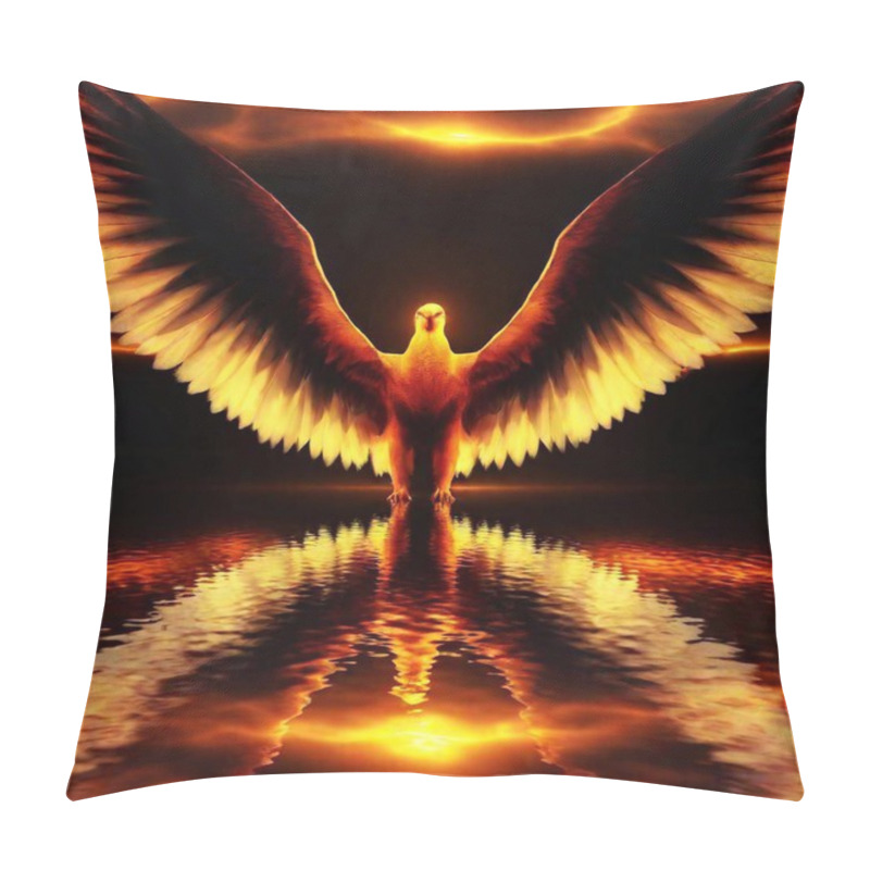 Personality  A Beautiful Shot Of A Golden Angel In A Dark Sky Pillow Covers