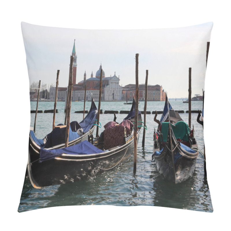 Personality  Venice In Italy Some Gondolas And The Church Of Saint George On Giudecca Canal Pillow Covers