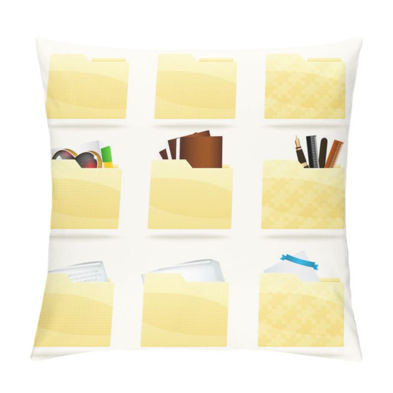 Personality  Vector Folder Icons Set Pillow Covers