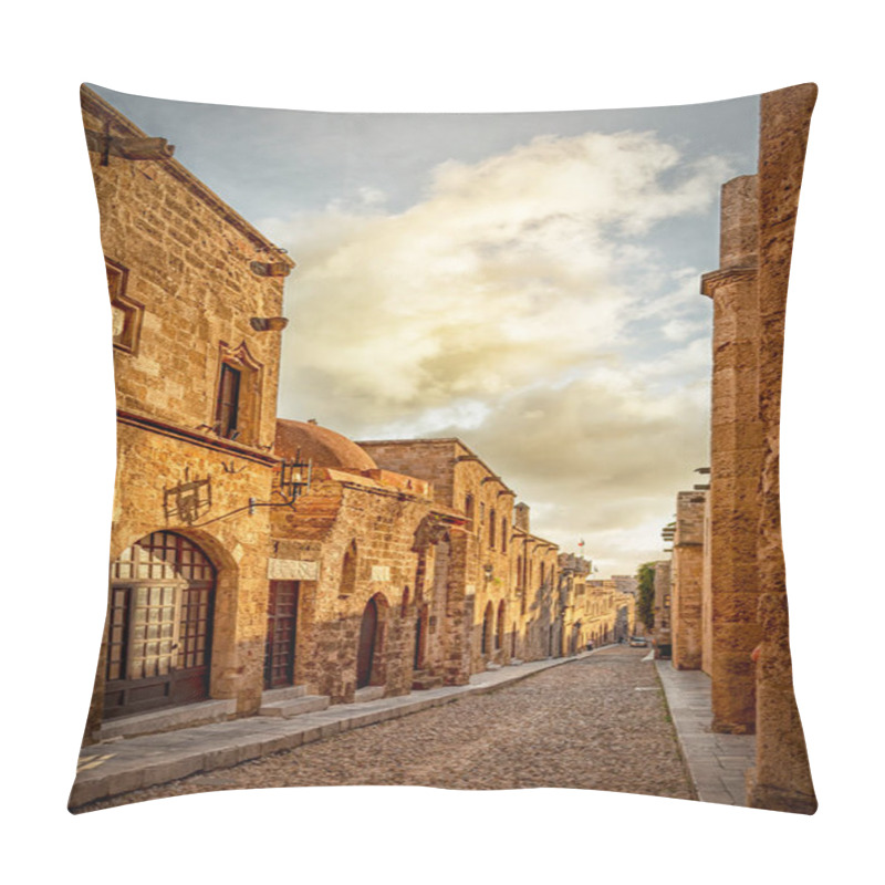 Personality  The Street Of The Knights Is One Of The Highlights Of The Medieval Old Town Of Rhodes. Pillow Covers