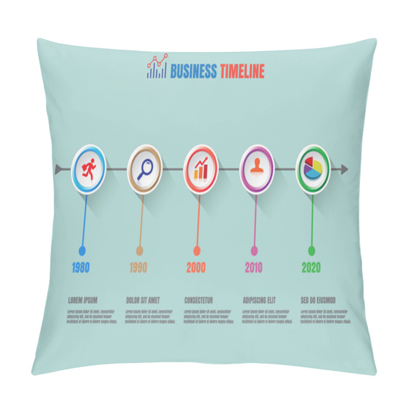 Personality  Business Timeline, Vector Illustration Pillow Covers