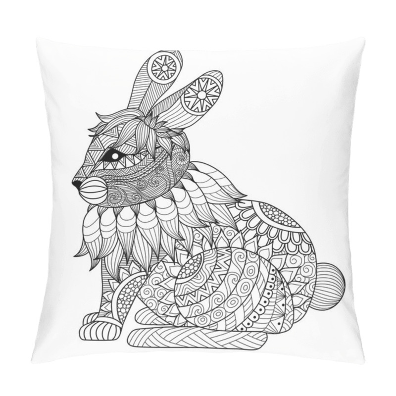 Personality  Drawing Zentangle  Rabbit Pillow Covers