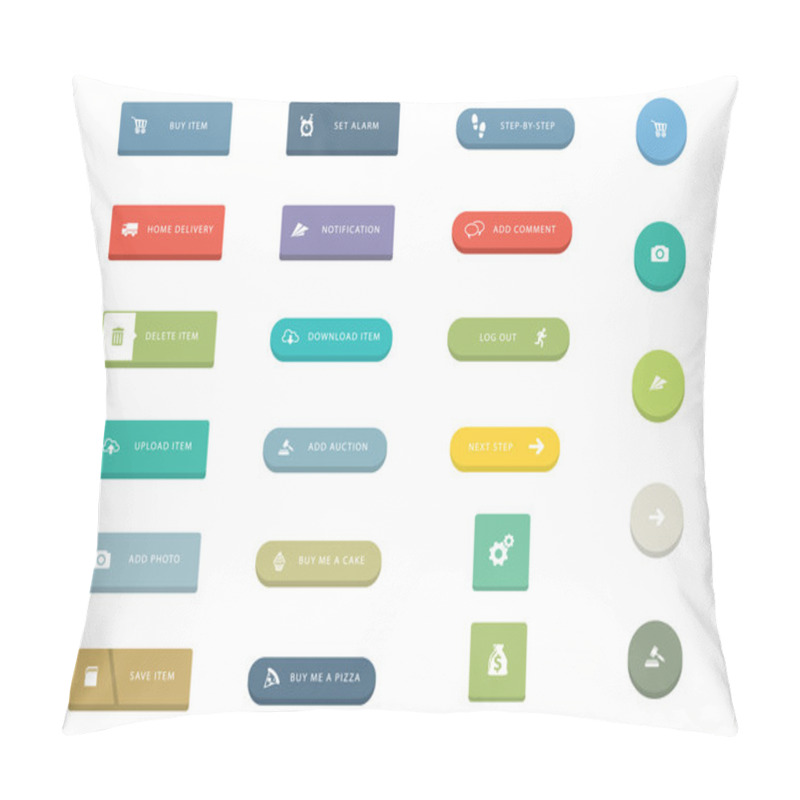 Personality  Flat Icons For Web And Mobile Applications Pillow Covers