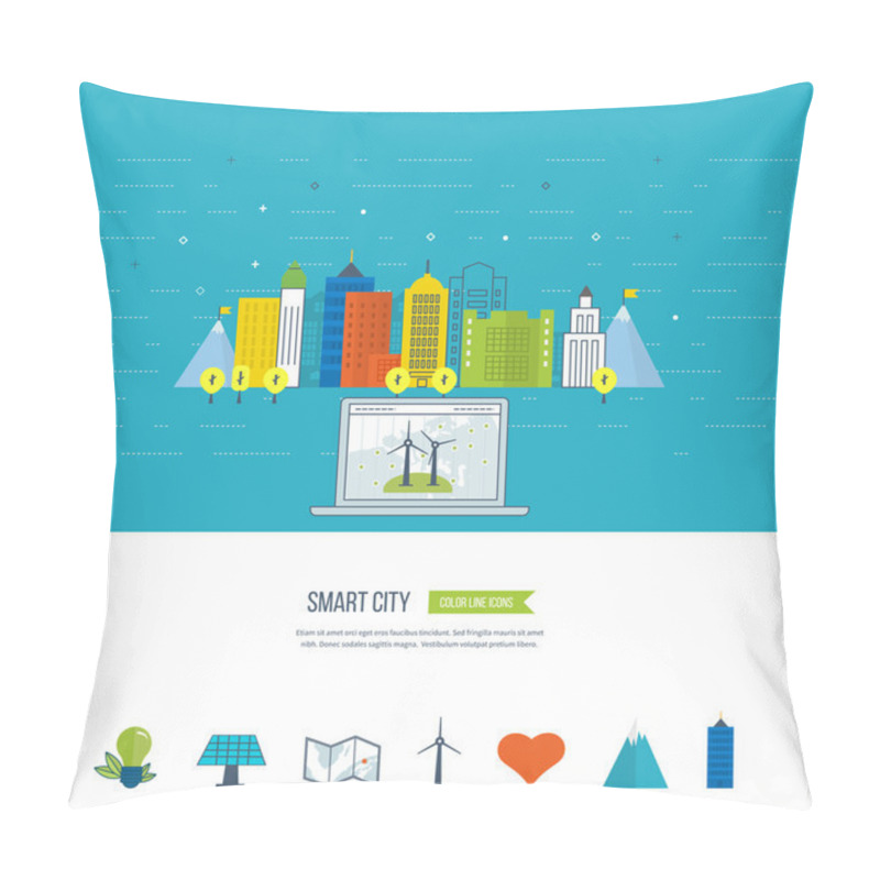 Personality  Smart City Concept Pillow Covers