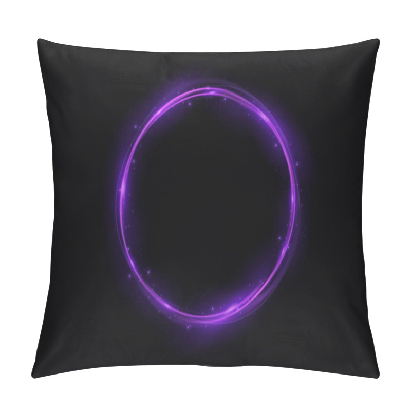 Personality  Sign Of An Ethereal Fire Portal With Strange Spark Of Flame. Modern Magic Purple Circle Of Witches With Runes. Decor Elements For Wizard, Shaman, Medium. Glowing Trail Effect On Transparent Background Pillow Covers