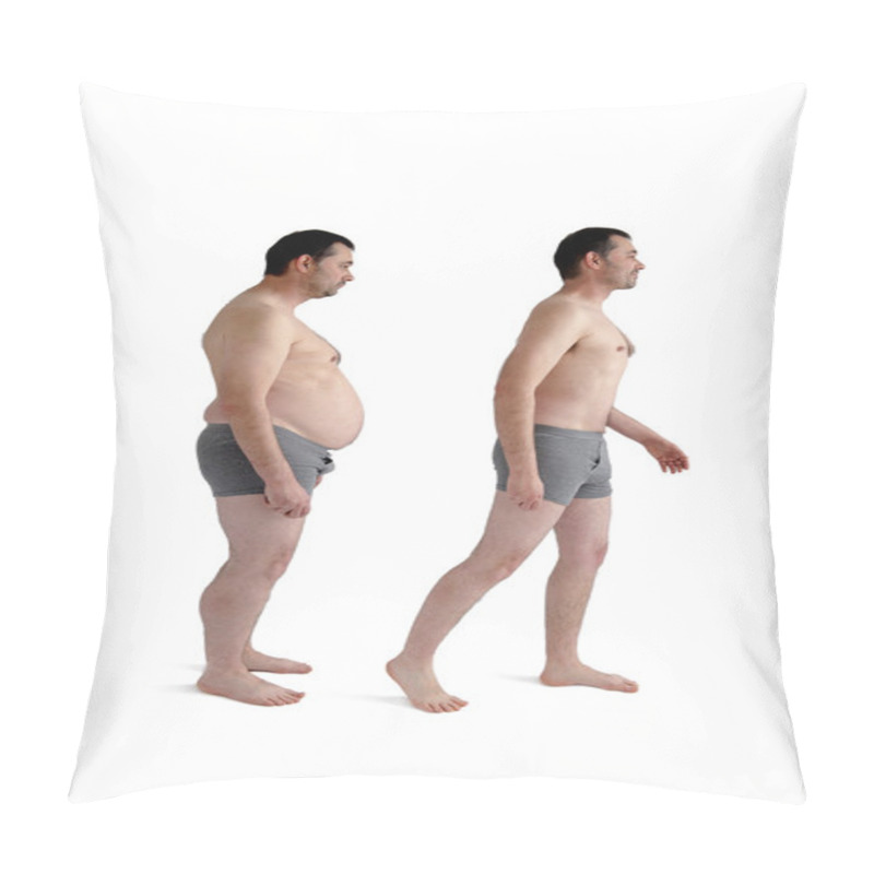 Personality  Diet Weight Loss Before And After Concept Man Pillow Covers