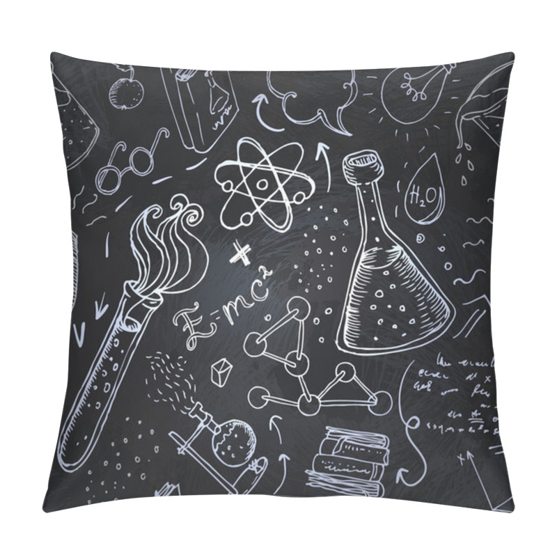 Personality  Back To School: Science Lab Objects Pillow Covers