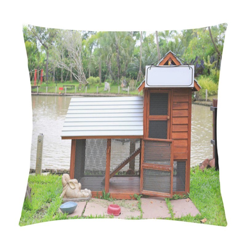 Personality  Empty Rabbit House In Green Garden. Pillow Covers