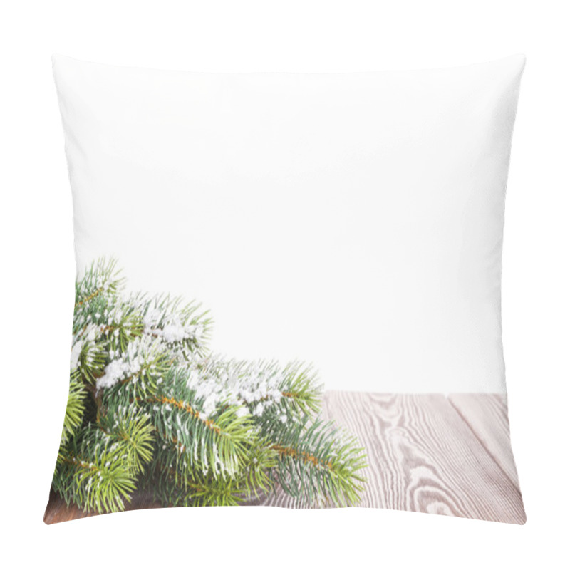 Personality  Christmas Tree Branch On Wooden Table Pillow Covers