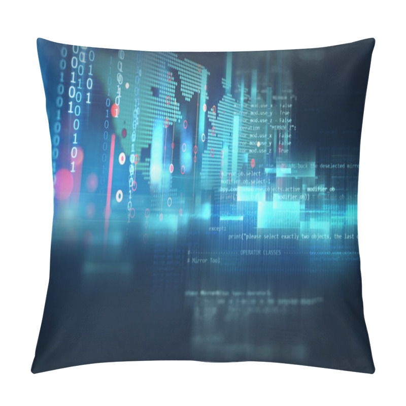 Personality  Programming Code Abstract Technology Background Of Software Deve Pillow Covers