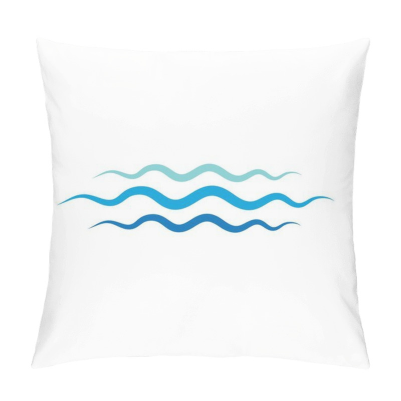 Personality  Water Wave Logo Template. Vector Icon Illustration  Pillow Covers