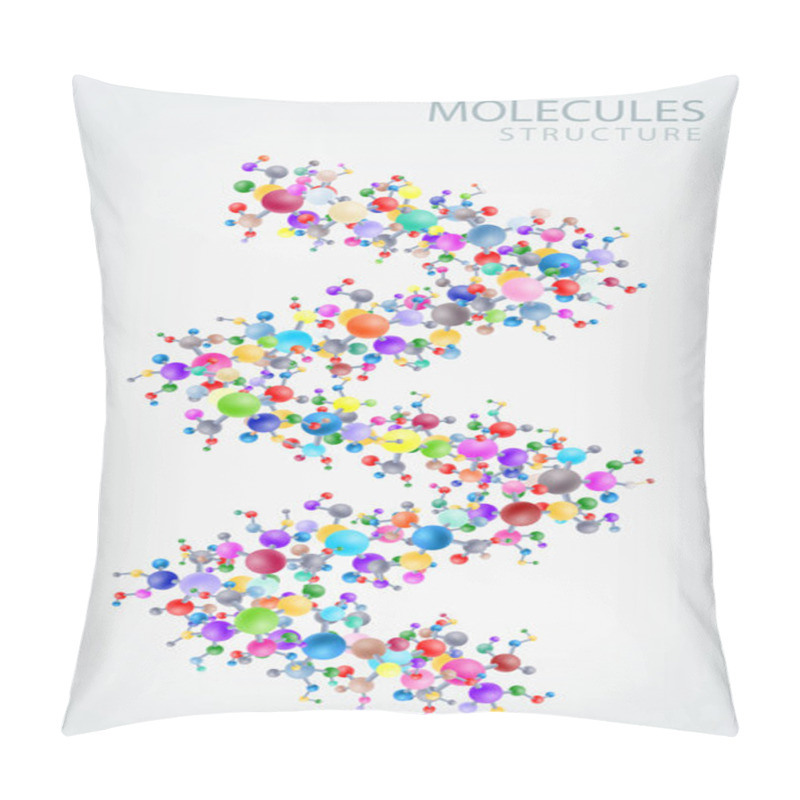 Personality  Protein Structure, Spiral, Amino Acid, Vector Illustration Pillow Covers