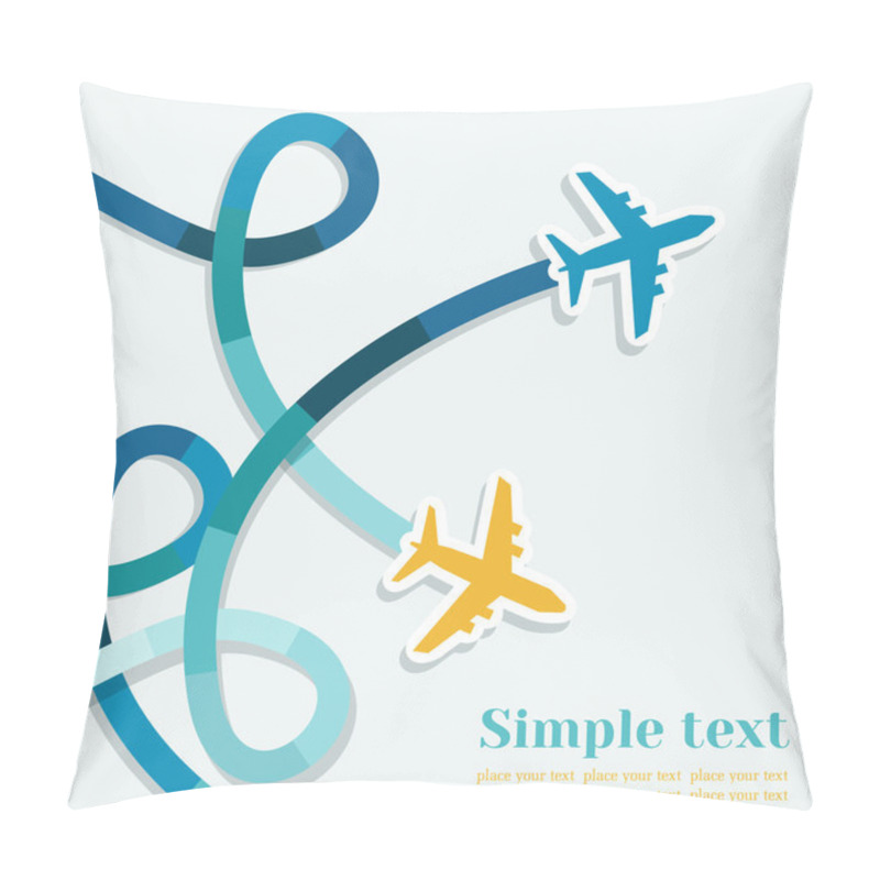 Personality  Card With Two Planes Pillow Covers