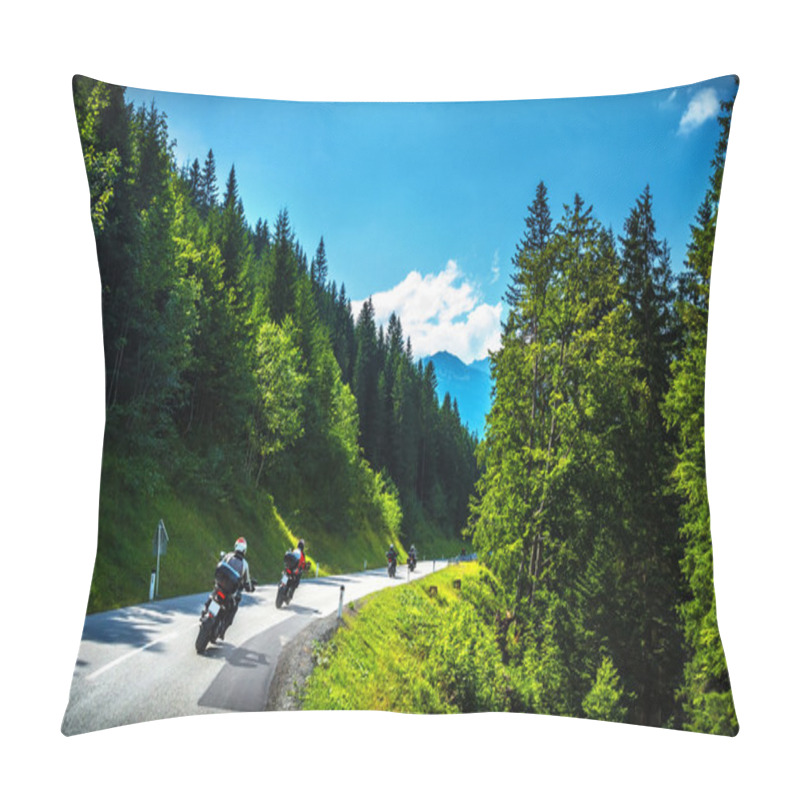 Personality  Bikers In Mountainous Tour Pillow Covers