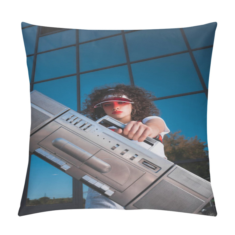 Personality  Woman Showing Boombox Pillow Covers