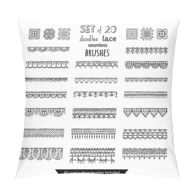 Personality  Set Of Lace Seamless Brushes. Pillow Covers