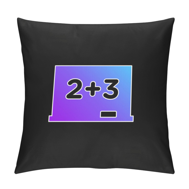 Personality  Blackboard With Mathematical Basic Calculations Blue Gradient Vector Icon Pillow Covers