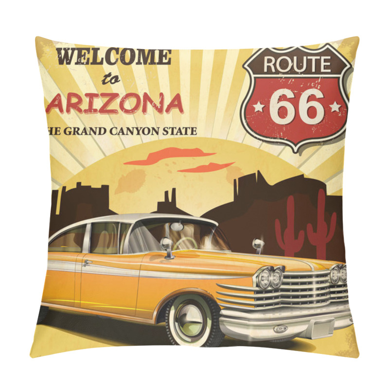 Personality  Welcome To Arizona Retro Poster Pillow Covers