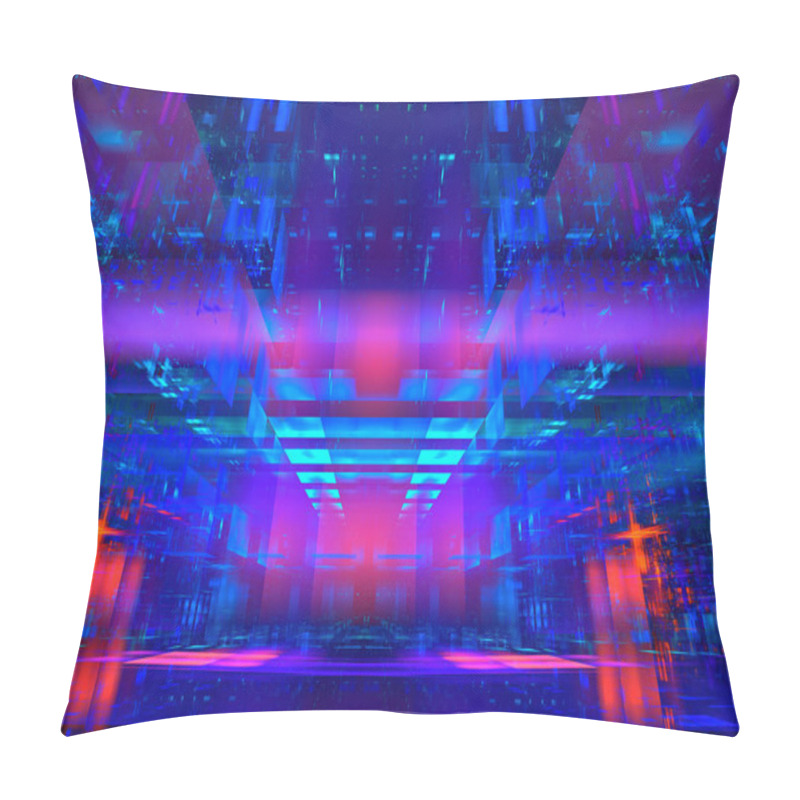 Personality  Fractal Background For Sci-fi Projects - Abstract Digitally Generated Image Pillow Covers