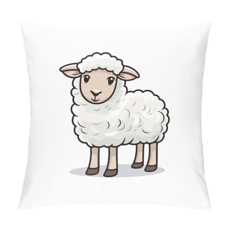 Personality  Sheep. Sheep Hand-drawn Illustration. Vector Doodle Style Cartoon Illustration Pillow Covers