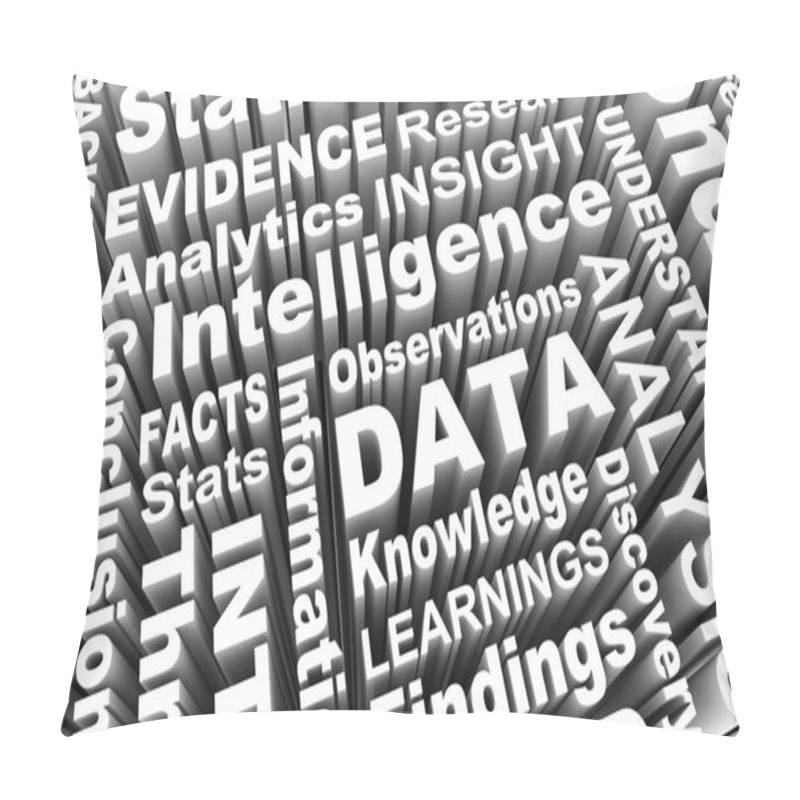 Personality  Data Intelligence Insight Analysis Words 3d Illustration Pillow Covers