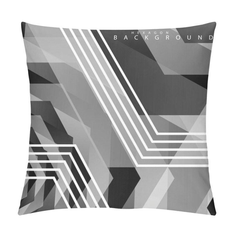 Personality  Black And White Hexagon Abstract Background Pillow Covers