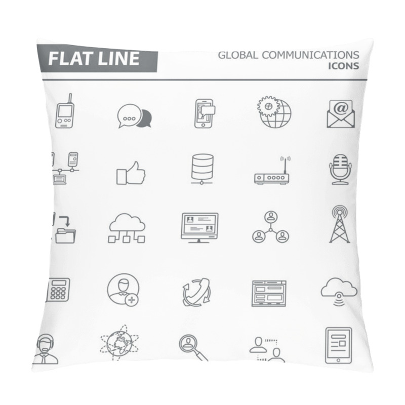 Personality  Set Of Modern Simple Line Icons Pillow Covers