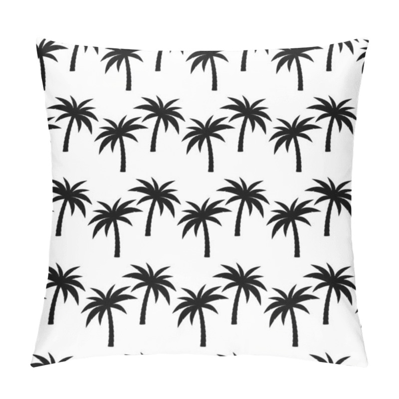 Personality  Exotic Seamless Pattern With Silhouettes Tropical Coconut Palm Trees. Forest, Jungle. Pillow Covers