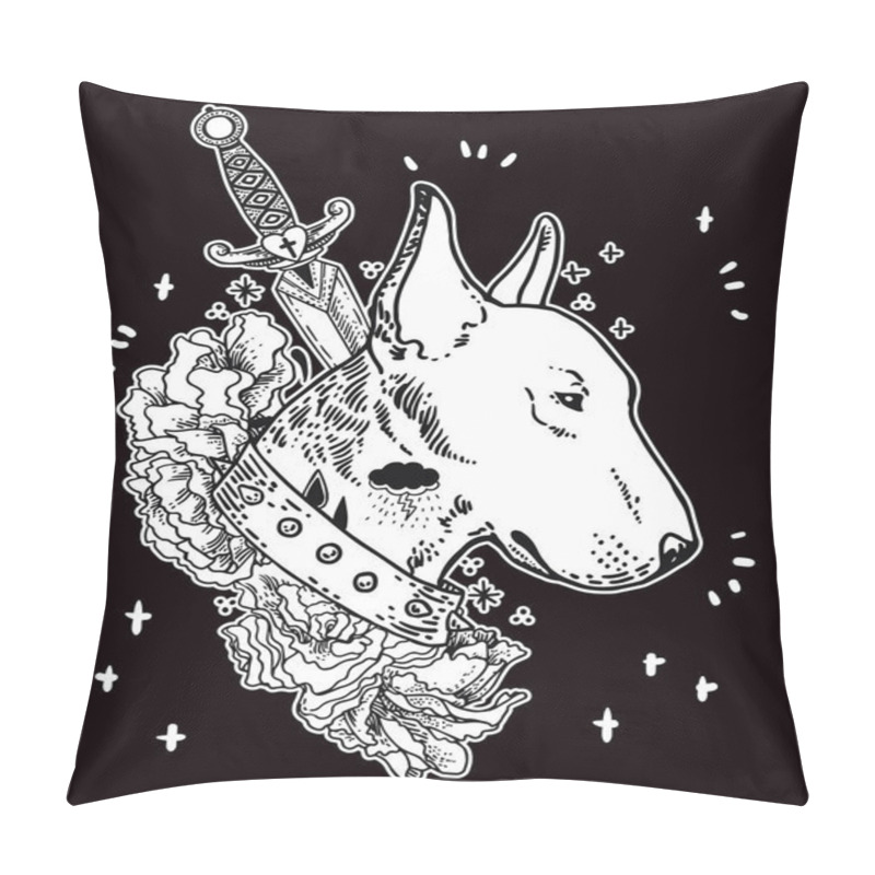 Personality  Head Of Bullterrier Mascot Pillow Covers