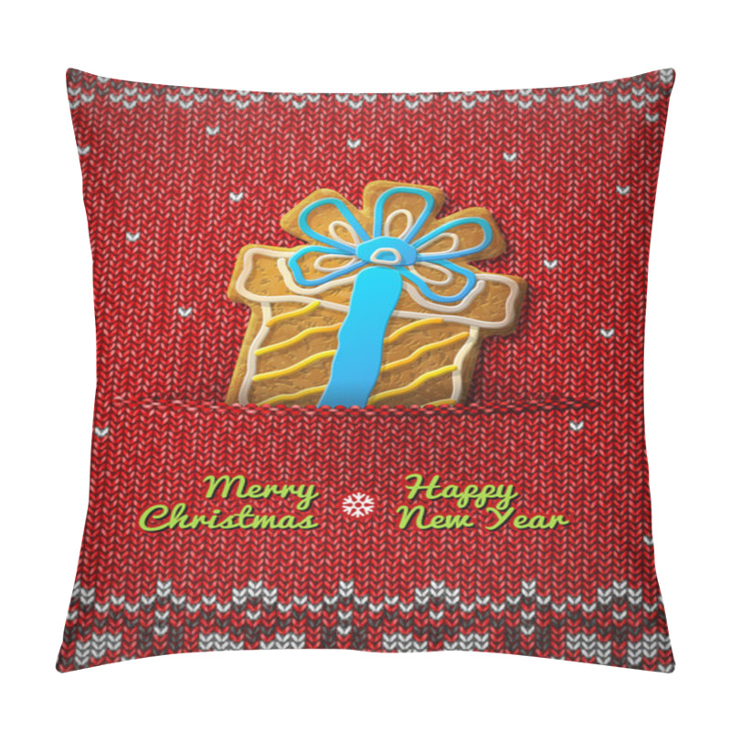 Personality  Gift Box Cookie On Knitted Background Pillow Covers